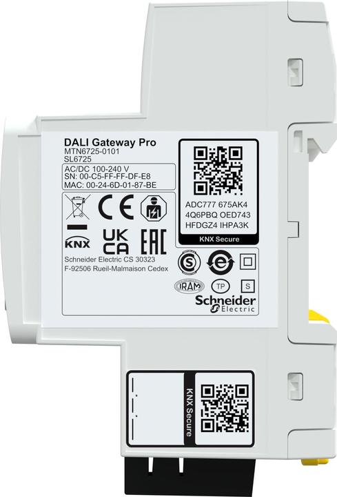 Image du produit Schneider Electric SpaceLogic KNX MTN6725-0101 DALI Gateway Pro 1ch DALI 2.0