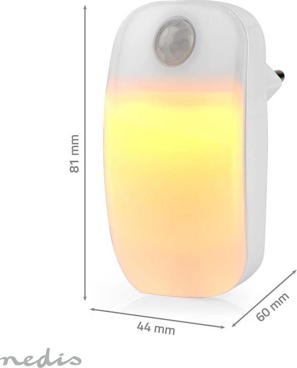 Productafbeelding Nedis Plug-In LED Nachtlampje | Bewegingssensor | 0,55 W | 11 lm | Warm Wit