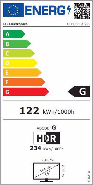 Energie-Label LG OLED65BX (65", OLED, 4K, 2020)