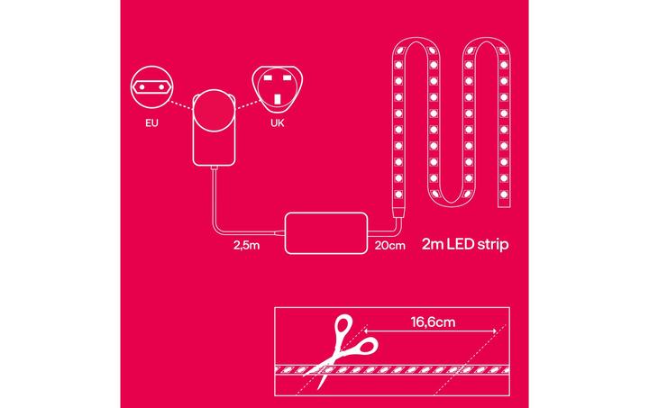 Actual product image Innr Smart Flex Light Strip FL 120 C (Warm white, Neutral White, Cold White, RGBW, 200 cm, Indoor)