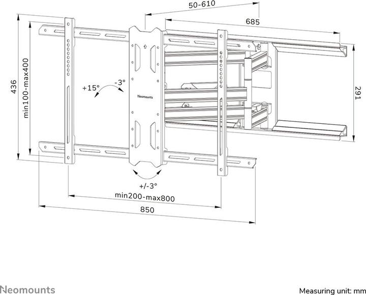 Produktbild Neomounts WL40S-850BL18 (Wand, 43", 60 kg)