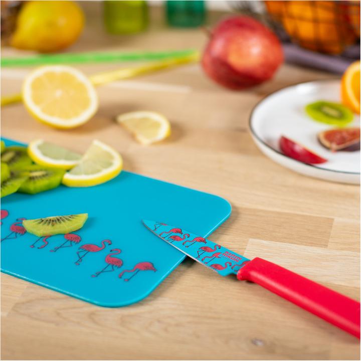 Actual product image Kuhn Rikon COLORI®+ paring knife / cutting board set (Limited Edition Flamingo)