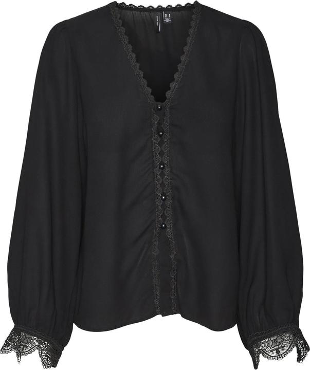 Image du produit Vero Moda Coupe normale Encolure en V Manches avec bouton Coupe volumineuse des bras Top Blouse (S)