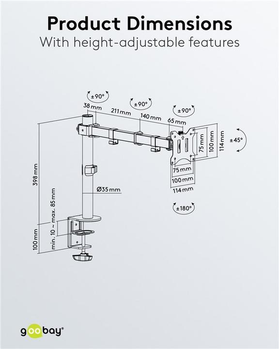 Actual product image Goobay monitor mount single flex (Table, 32")