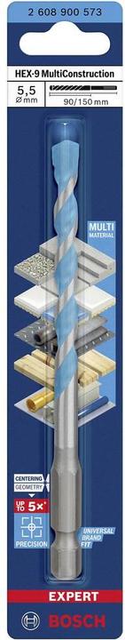 Immagine prodotto Bosch Professional Zubehör Trapano multi-costruzione EXPERT HEX-9, 5,5 x 90 x 150 mm (5,50 millimetri)