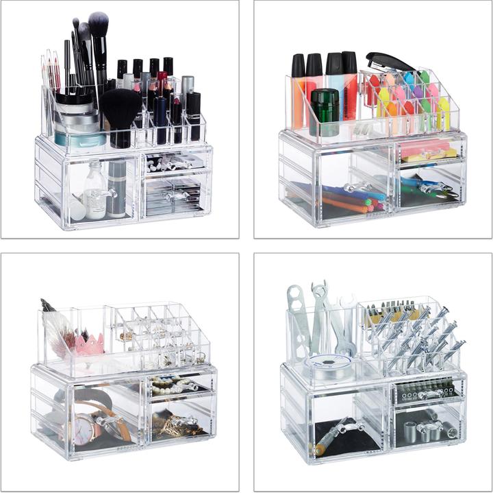 Actual product image Relaxdays Makeup Organiser with 3 Drawers