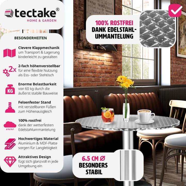 Immagine prodotto tectake tavolo da bistrot (Ø 60 x 114 cm)