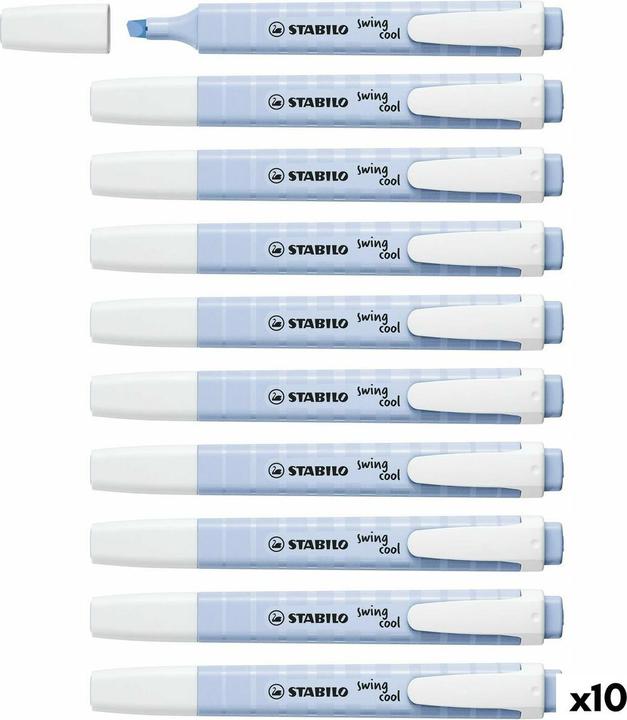 Actual product image STABILO Highlighter - swing cool Pastel - pack of 10 - cloud blue (Cloudy blue, 4 mm, 1 x)