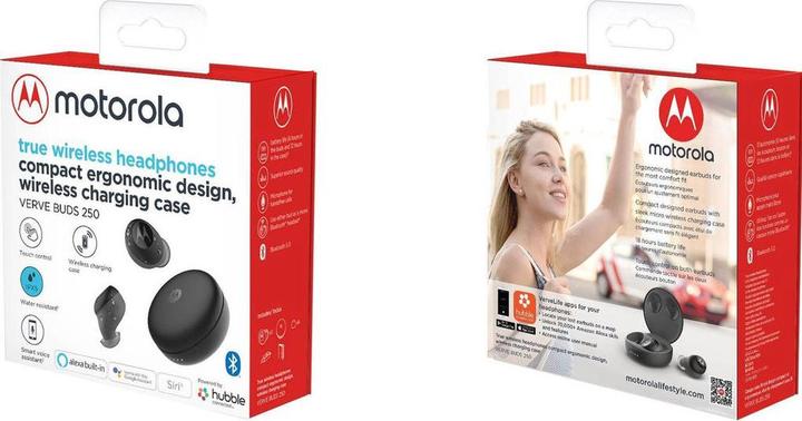 Actual product image Motorola True Wireless In-Ear Headphones Vervebuds 250 Black (ANC, 6 h, Wireless)