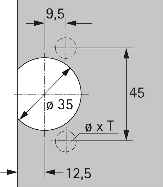 Actual product image Hettich Pots for single-axle pot hinges Selekta Pro 2000