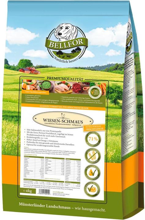 Produktbild Bellfor Trockenfutter Wiesen-Schmaus Huhn, 4 kg (Adult, 1 Stk., 4000 g)