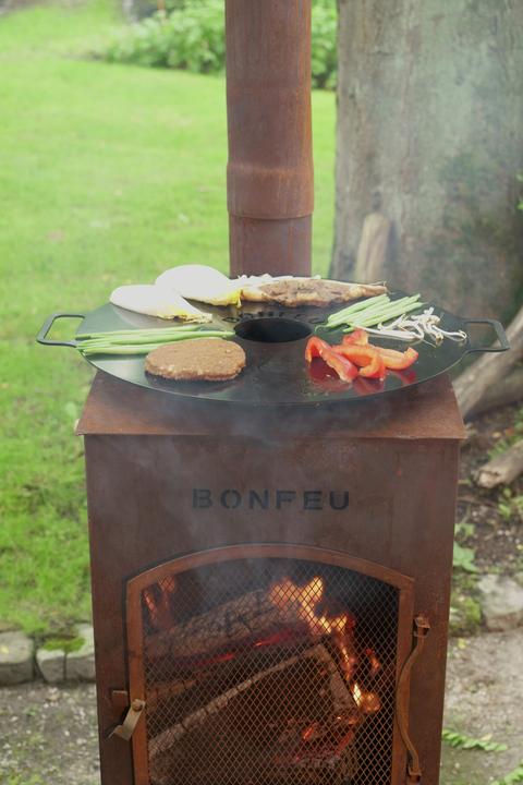 Actual product image Bonfeu BonCarr QLP Roest Tuinhaard - L 35 x W 35 x H 153 cm - Cortenstaal - bruin - Tuinhaard - Terrasverwa