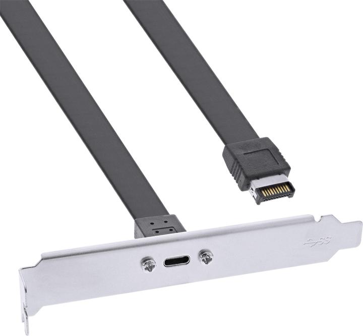 Produktbild InLine Slotblende USB Typ-C zu USB 3.1 Frontpanel Key-A intern (0.30 m, USB 3.2 Gen 2)