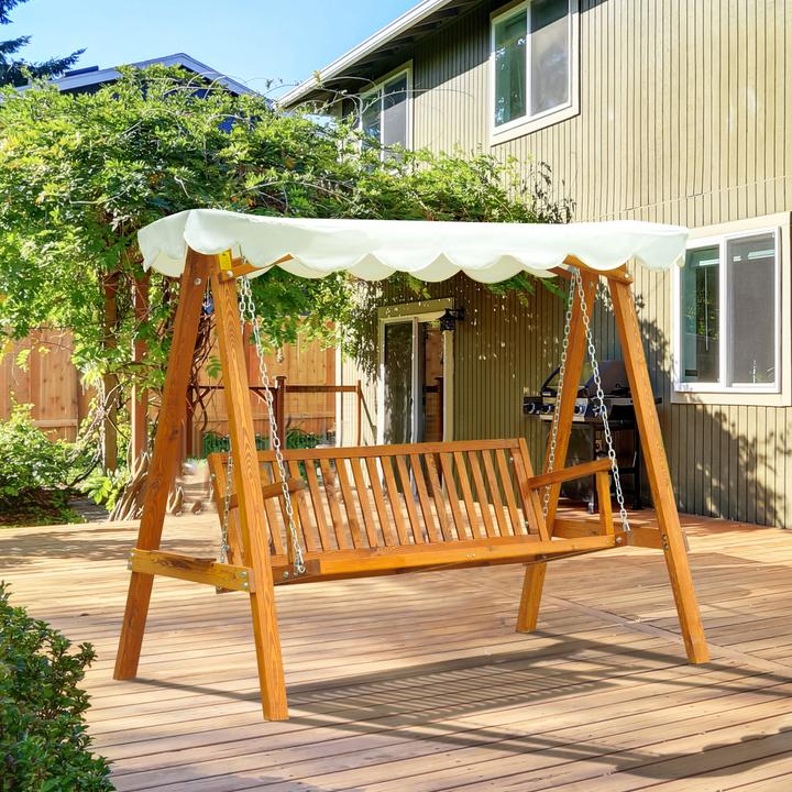 Produktbild Outsunny Hollywoodschaukel Gartenschaukel 3-Sitzer Lärche