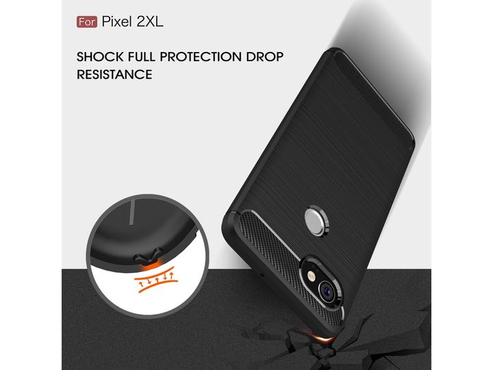 Actual product image Screenguard Google Pixel 2 XL Cover Carbon Brushed Soft TPU (Google Pixel 2 XL)