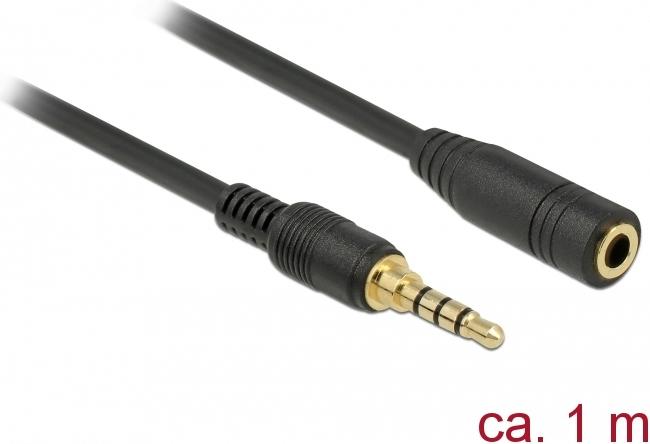 Produktbild Delock Klinkenverlängerungskabel 4 Pin Stecker zu Buchse (1 m, Verlängerung)