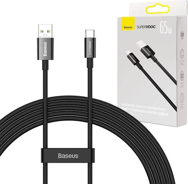 Image du produit Baseus Superior Series (SUPERVOOC) Fast Charging Data Cable USB to Type-C 65W 2m Black (2 m)