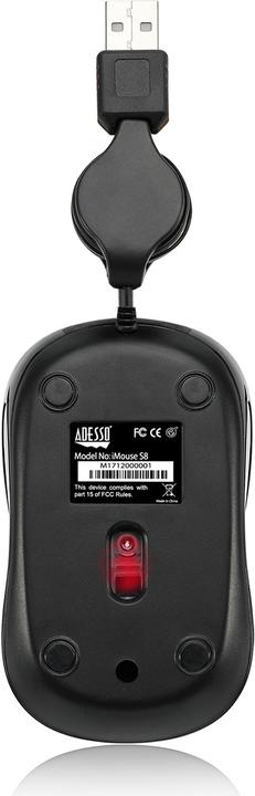 Produktbild Adesso einziehbare Nano mouse, iMouse S8L (Kabelgebunden)