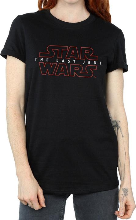 Actual product image Star Wars Womens/Ladies The Last Jedi Logo Cotton Boyfriend T-Shirt (M)