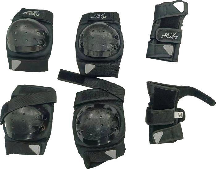 Produktbild New Sports Schützer-Set schwarz, Grösse S bis 25 kg (S, Handgelenkschoner, Knieschoner, Ellbogenschoner, 6 Stück)