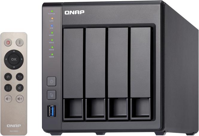 Produktbild QNAP Intel Celeron J1900 4x, Intel HD Graphics, DDR3L, Flash,./3. SATA, LAN, USB, HDMI + 4x HDD