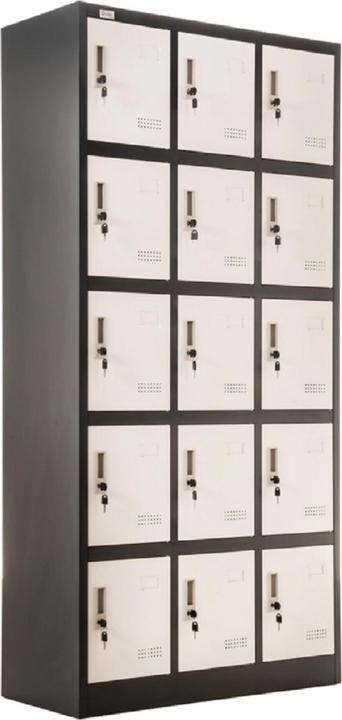 Actual product image Jet-Line Metal locker Locker 15 compartments BUDAPEST locker dark grey-white