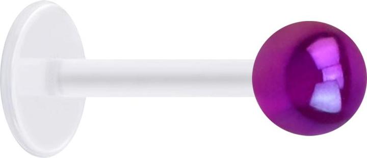 Produktbild Star Piercing Micro Labret transparent mit Kugel beschichtet violett (ohne Messing, Acryl, Bioflex)