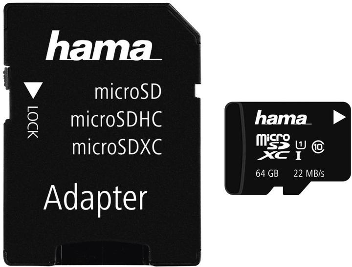 Hama 00108077 (64 GB, microSDXC, U1, UHS-I)