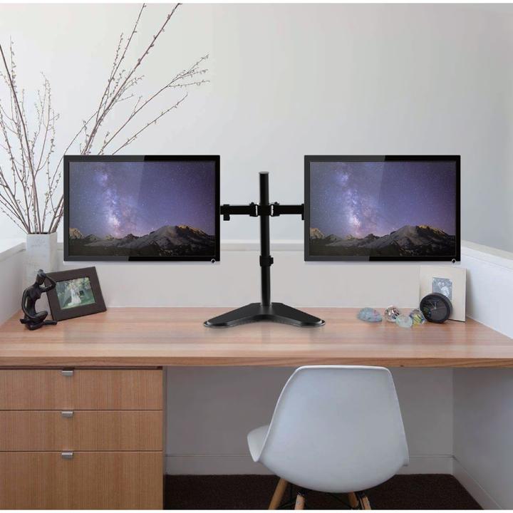 Produktbild Techly Aufstellung für 2 LCD-Displays - Schwarz - Bildschirmgrösse: 33-81.3 cm (13"-32") (32.01")