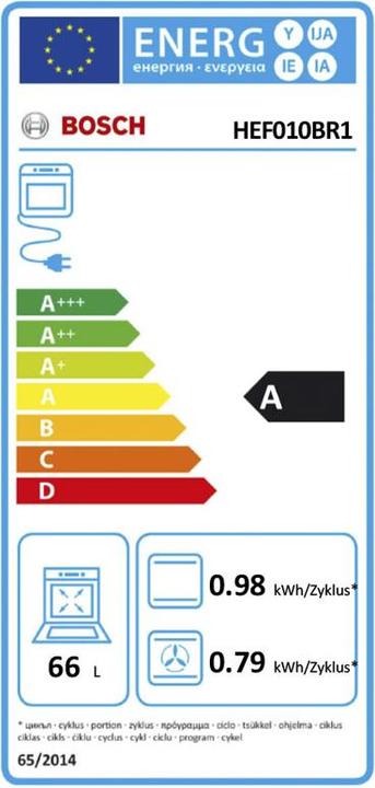 Etichetta energetica Bosch Hausgeräte Batteria da cucina HEF010BR1 + NKN645GA2E