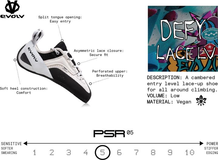 Image du produit Evolv Defy Lace LV - Präziser Einsteiger-Kletterschuh für schmale Füsse (46.5)