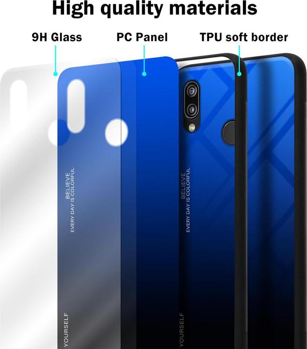 Produktbild Cadorabo TPU 2 Farben Glas Cover (Huawei Nova 3E)