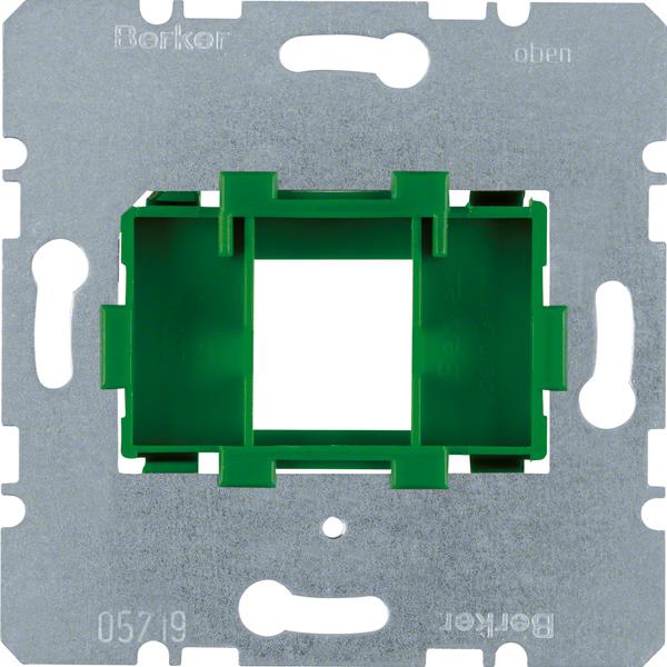 Actual product image Berker Support plate with green holder for 1x module inserts