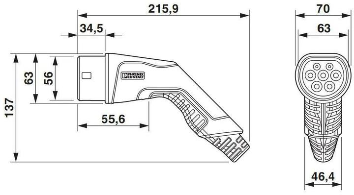Produktbild Phoenix Contact Ladekabel (Typ 2, 26.60 kW, 32 A, 4 m)
