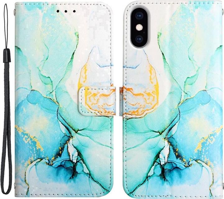 Immagine prodotto Cover-Discount iPhone Xs / X- Custodia in pelle blu Marmo (Apple iPhone XS, Apple iPhone X)