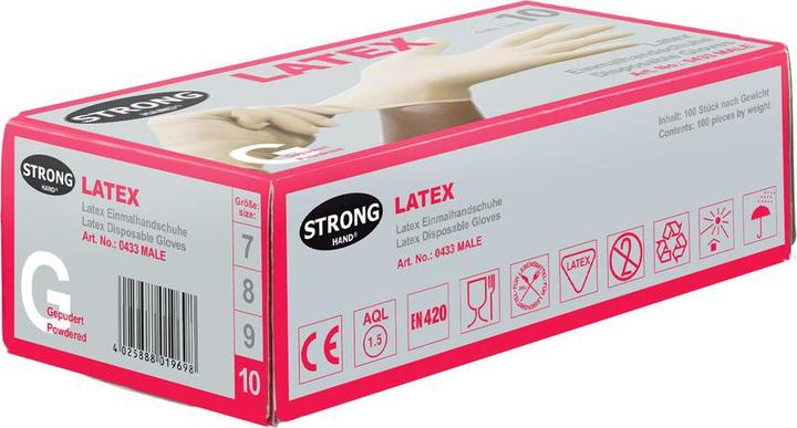 Actual product image Stronghand Disposable glove Male size L (9) light beige latex EN 420 PPE category I (9)