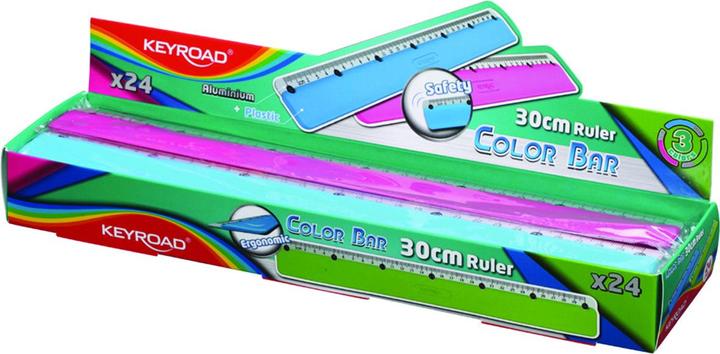Actual product image Keyroad Colour bar ruler, 30 cm, packed in display, mixed colours (330 mm)
