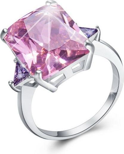 Produktbild Hermex Versilberter Ring Pink Topaz / Amethyst - Gr. 62 / Size 10 (10, 62)