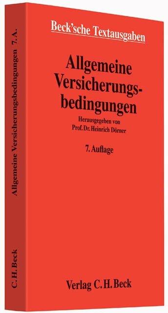 Produktbild Allgemeine Versicherungsbedingungen (Deutsch, Heinrich Dörner, 2015)