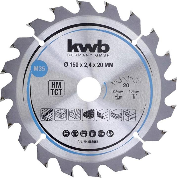 Produktbild kwb Kreissägeblatt HM Mittel Ø 150x20 Z20