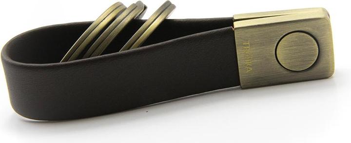 Immagine prodotto Troika TWISTER ANTIK portachiavi in pelle con chiusura "TWIST", marrone/oro antico