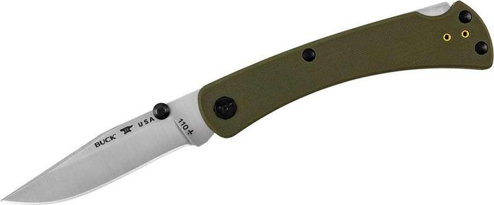 Buck 110 SLIM PRO TRX, vert, acier S30V, inoxydable, Back Lock, poignée G10, clip de poche Tip Up (9.50 cm)