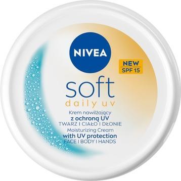 NIVEA Soft Daily Uv Moisturizing Cream With Uv Protection For Face, Body, And Hands Spf15 100ml (Sonnencreme, SPF 15, 100 ml)