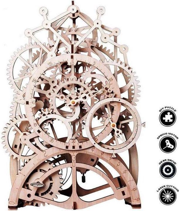 Actual product image Robotime Wooden clockwork kit (166 pieces)