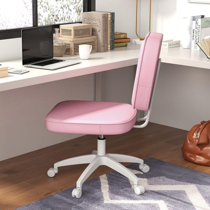Immagine prodotto Swisshandel24 Sedia da ufficio, fino a 120 kg, similpelle, rosa
