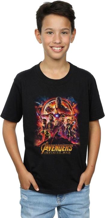 Actual product image Boys Avengers Infinity War Movie Poster T-Shirt (152, 158)