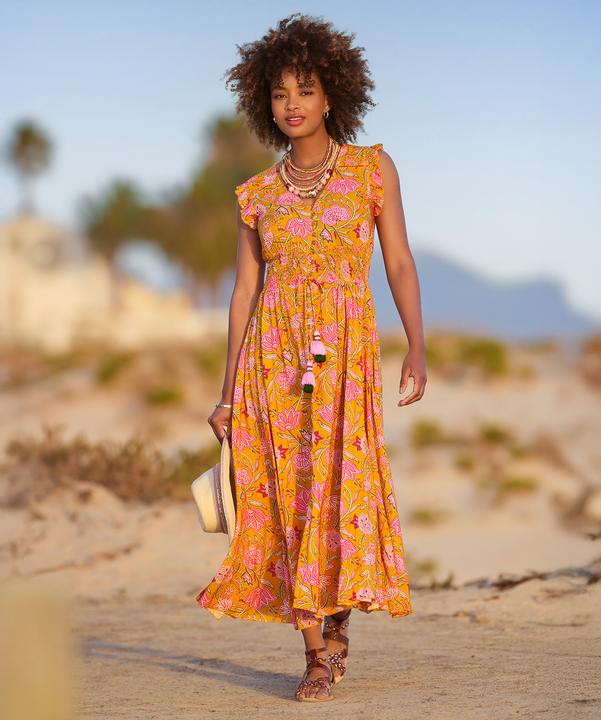 Produktbild Joe Browns Button Front Floral Print Tassel Maxi Dress (10)