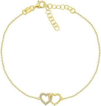 Brilio Silver - Delicate silver bracelet Linked hearts BRC115Y