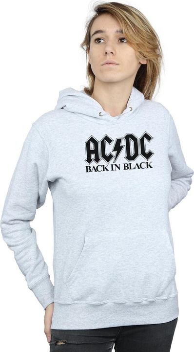 Actual product image AC/DC Womens/Ladies Back in Black Logo Hoodie (L)