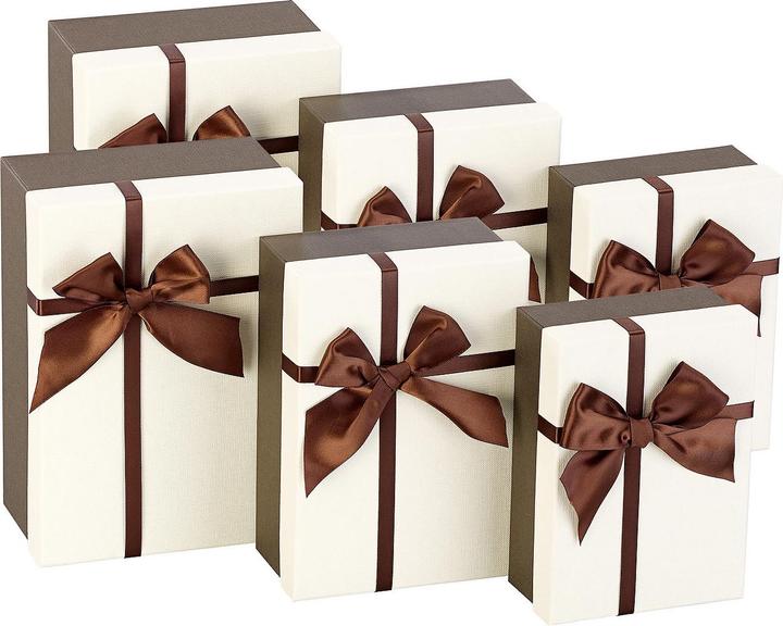 Image du produit Your Design Lot de 6 boîtes cadeaux élégantes avec ruban (Coffret cadeau, 6 x)